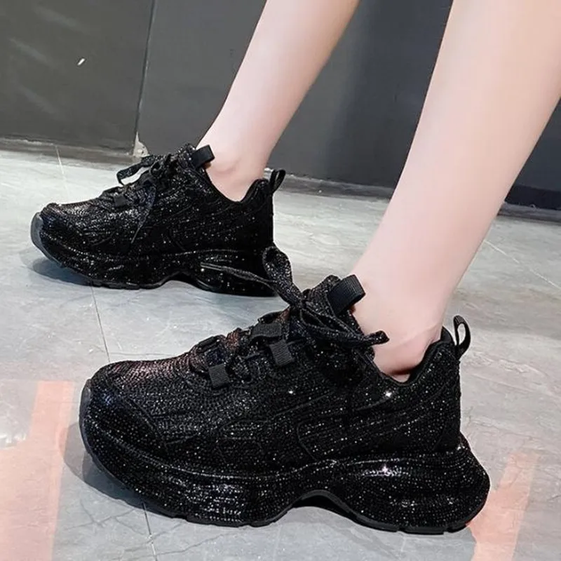 Running Shoes - 디자이너 여성 블링 운동화 Chunky sneakers