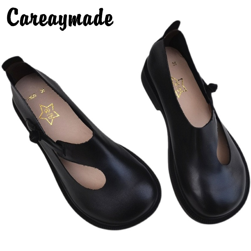 Women'S Shoes - Careaymade-진짜 가죽 큰 신발, 레트로 내셔널