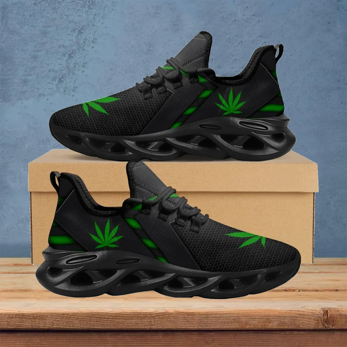 녹색 잔디 잎 프린팅 여성용 통기성 레이스 컴포트 페미 - Breathable Mesh Athletic Shoes 리뷰 및 가격