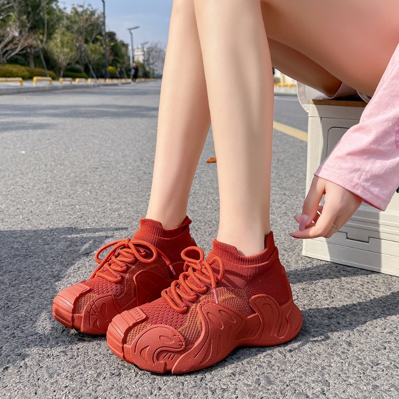2026년 신상 니트 통기성 여성 스니커즈 편안한 미끄 - Knit Fabric Lace Up Sneakers 리뷰 및 가격