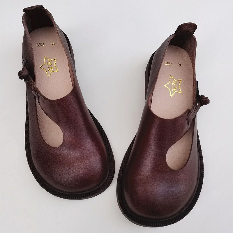 Careaymade-진짜 가죽 큰 신발, 레트로 내셔널 - Women'S Shoes 리뷰 및 가격